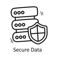 seguro datos vector contorno icono diseño ilustración. seguridad símbolo en blanco antecedentes eps 10 archivo