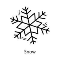 nieve vector contorno icono diseño ilustración. nuevo año símbolo en blanco antecedentes eps 10 archivo