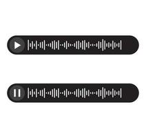 Voice messages bubbles icon. Voice message with sound waves and pause icon. vector