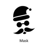 Mask vector Solid Icon Design illustration. Christmas Symbol on White background EPS 10 File