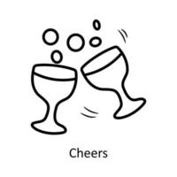 Cheers vector outline Icon Design illustration. Party and Celebrate Symbol on White background EPS 10 File