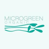 Logo farm. Microgreens and organic food. Vector isolated logotype.