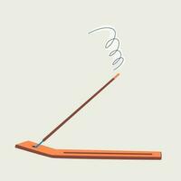 Aromatic stick on a wooden stand. Step by step instructions for incense sticks. Vector doodle isolated illustration.