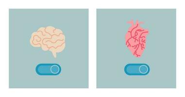 Heart and brain with a switch. vector