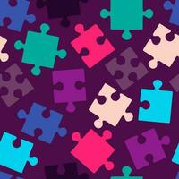 Multicolor puzzles. Vector seamless pattern for print, textile, paper. Flat trending design.