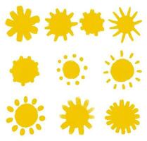 simple sunny illustration. Cute sun design sticker. Baby art, is vector