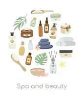 Spa massage and cosmetic salon accessory vector illustration