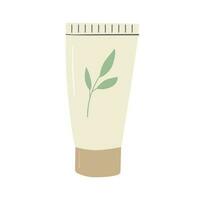 Cream tube isolated on white background. Hand drawn beauty skin care product vector illustration.