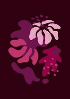 abstract flowers posters. Magenta and pink geometric shape background, vector illustration. Minimalism