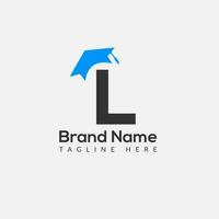 Education Logo On Letter L Template. Initial Educational Sign Concept Template vector