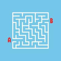 Abstract square maze. Game for kids. Puzzle for children. Labyrinth conundrum. Find the right path. Vector illustration.