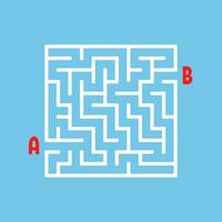 Abstract square maze. Game for kids. Puzzle for children. Labyrinth conundrum. Find the right path. Vector illustration.