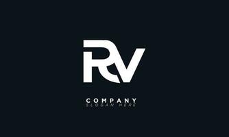 RV Alphabet letters Initials Monogram logo and VR vector