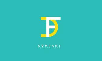 FD Alphabet letters Initials Monogram logo and DF vector