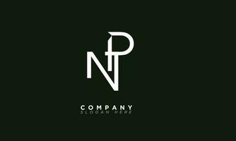 NP Alphabet letters Initials Monogram logo and PN vector
