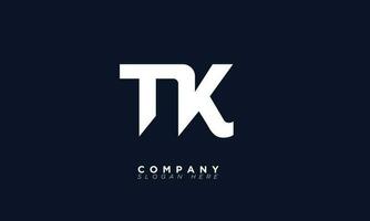 tk alfabeto letras iniciales monograma logo kt, t y k vector