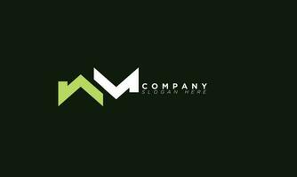 WM Alphabet letters Initials Monogram logo MW vector