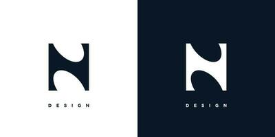 diseño moderno y único del logotipo de las iniciales de la letra n vector