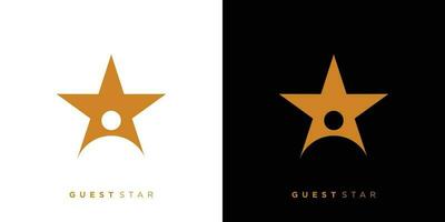 Unique and modern guest star logo design vector