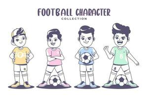 fútbol americano jugador dibujos animados personaje ilustración diseño 3 vector