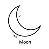 Moon vector outline Icon Design illustration. Travel Symbol on White background EPS 10 File