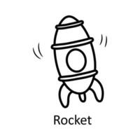 Rocket vector outline Icon Design illustration. Toys Symbol on White background EPS 10 File