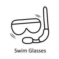 Swim Glasses vector outline Icon Design illustration. Travel Symbol on White background EPS 10 File