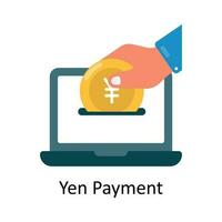 yen pago vector plano icono diseño ilustración. Finanzas símbolo en blanco antecedentes eps 10 archivo