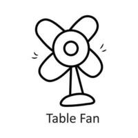 Table Fan vector outline Icon Design illustration. Household Symbol on White background EPS 10 File