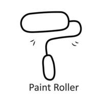 Paint Roller vector outline Icon Design illustration. Household Symbol on White background EPS 10 File