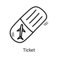 Ticket vector outline Icon Design illustration. New Year Symbol on White background EPS 10 File