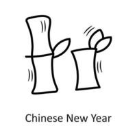 Chinese New Year vector outline Icon Design illustration. New Year Symbol on White background EPS 10 File