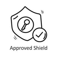 Approved Shield vector outline Icon Design illustration. Security Symbol on White background EPS 10 File