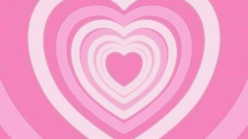 Aesthetics pastel pink heart tunnel on pink background video