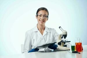 female doctor laboratory research medicine photo