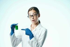 woman laboratory assistant research biology science photo