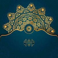 Luxury ornamental mandala background in gold color vector