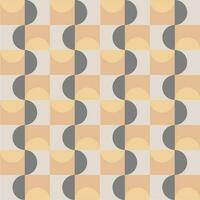 Gray, yellow and orange  seamless pattern with geometric shapes. Vector art. Seamless geometric in trendy coffee shades. Texture for textile or wallpaper.