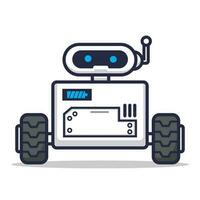 Robot Character with tire cute vector design futuristic template editable