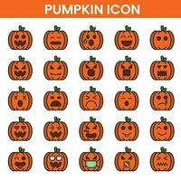 icono de calabaza plana vector