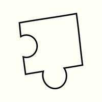 Vector illustration of a puzzle piece in doodle style.