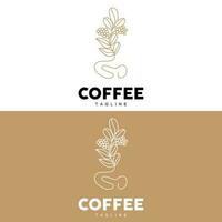 Coffee Logo, Coffee Tree Design, Cafe Drink Vector, Icon Brand Illustration Symbol vector