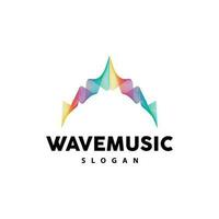 Music Wave Logo, Simple Elegant Gradient Line Design, Music Equalizer Vector, Symbol Template Icon vector