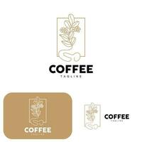 Coffee Logo, Coffee Tree Design, Cafe Drink Vector, Icon Brand Illustration Symbol vector