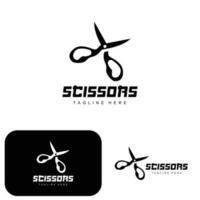 Scissors Logo, Cutting Tools Vector, Barbershop Razor Scissors Simple Design, Illustration Template Icon vector