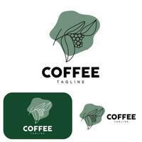 Coffee Logo, Coffee Tree Design, Cafe Drink Vector, Icon Brand Illustration Symbol vector