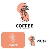 café logo, café árbol diseño, café bebida vector, icono marca ilustración símbolo vector