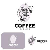 Coffee Logo, Coffee Tree Design, Cafe Drink Vector, Icon Brand Illustration Symbol vector