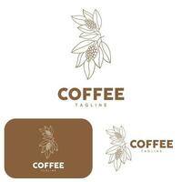 café logo, café árbol diseño, café bebida vector, icono marca ilustración símbolo vector