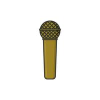 Microphone vector. Cartoon microphone icon with on white background. Icon for web design, apps, sticker, banner, poster, printing usage and part of logo. vector